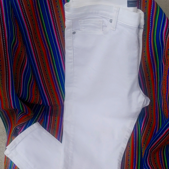 Banana Republic Women's Premium Denim Mid Rise Skinny Jeans, White, Size 31 - Picture 4 of 12